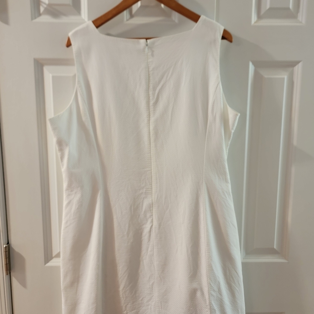 Lizgolf Women's White Square Neck Sleeveless Sheath Dress Size 18‎ - Picture 7 of 13